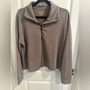 Athleta Women’s Taupe Ultra Soft Seasoft Quarter-Zip Pullover Medium